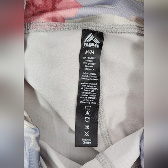 RBX CROP WOMEN'S YOGA LEGGINGS, SIZE MEDIUM, FLORAL - Picture 3 of 10